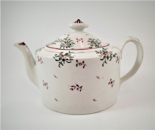 New Hall Porcelain Teapot of Old Oval Shape,c.1805