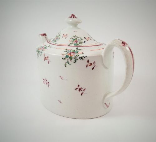 fig 1. NEW HALL porcelain teapot of old oval shape,c.1805