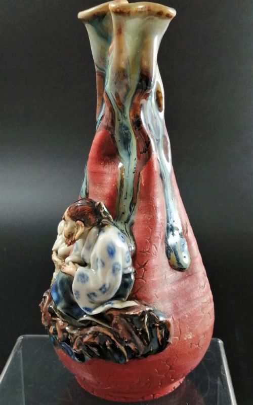 fig 2. Sumida Gawa Pottery, Japan, Meiji period, marked 'Koko' ?? (Ishiguro Koko ????)