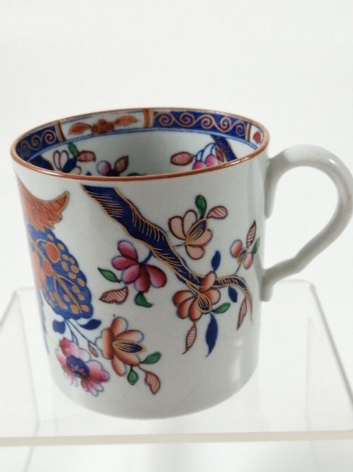 fig 2. Antique Spode Stone China coffee cap and saucer in Tobacco Leaf Pattern(