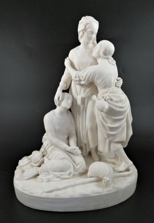 Minton Parian Group Depicting Naomi and Her Daughters-in-law ,C.1865