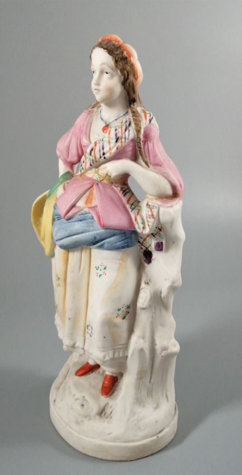 fig 1. Antique bisque porcelain figurine, stunning quality, France,18 th- 19th century.
