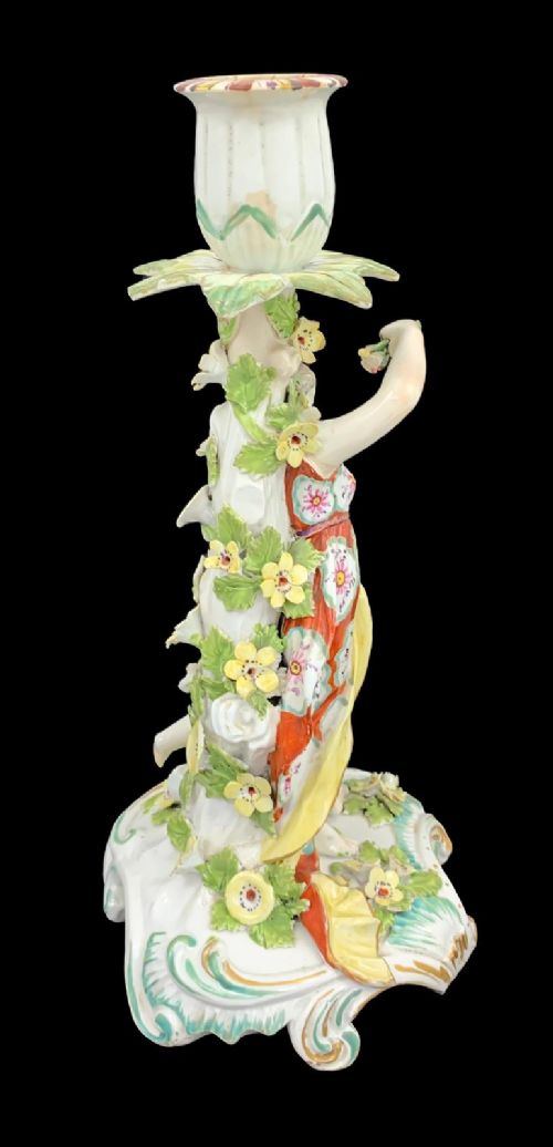 fig 3. Early Derby, Candlestick Depicting VENUS ,Patch period, William Duesbury ,1765
