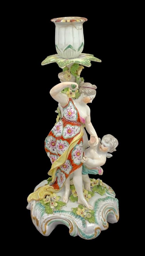 fig 4. Early Derby, Candlestick Depicting VENUS ,Patch period, William Duesbury ,1765