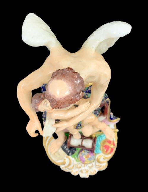 fig 3. Early Derby porcelain group depicting Father Time clipping the wings of Cupid