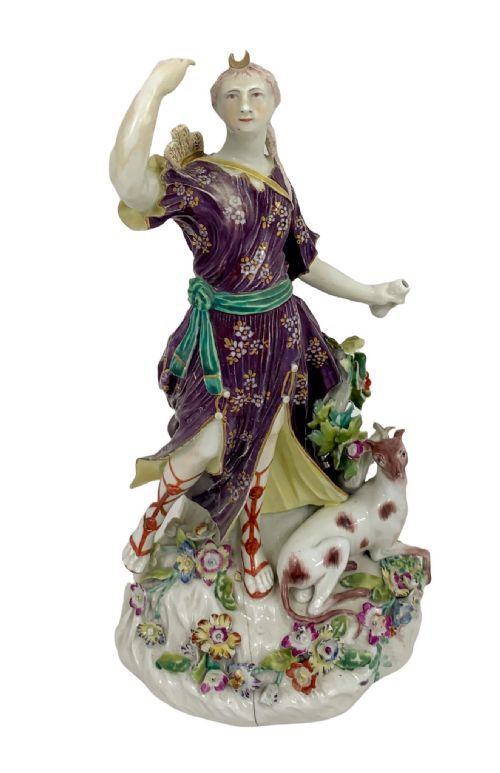 Early Derby, Patch Period, Diana Figurine, William Duesbury & Co., Ca. 1765