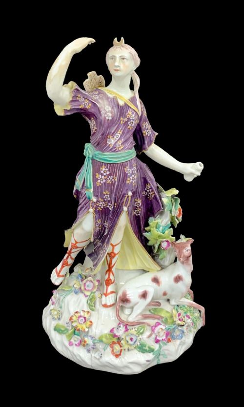 fig 1. Early Derby, Patch period, Diana figurine, William Duesbury & Co., ca. 1765