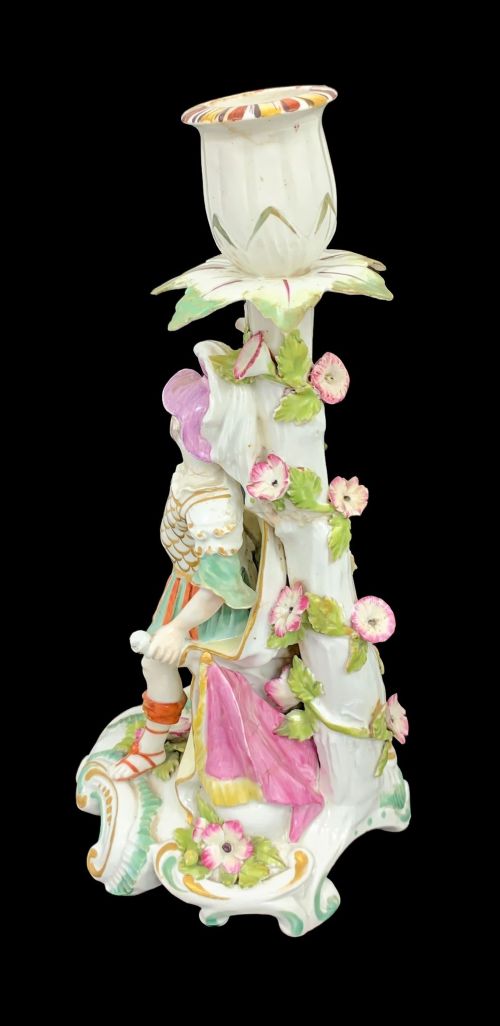fig 5. Derby, Porcelain Candlestick Depicting Mars, Patch period, ,?.1765