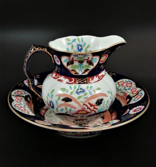 Antique Masons Ironstone Pitcher & Basin,circa 1840