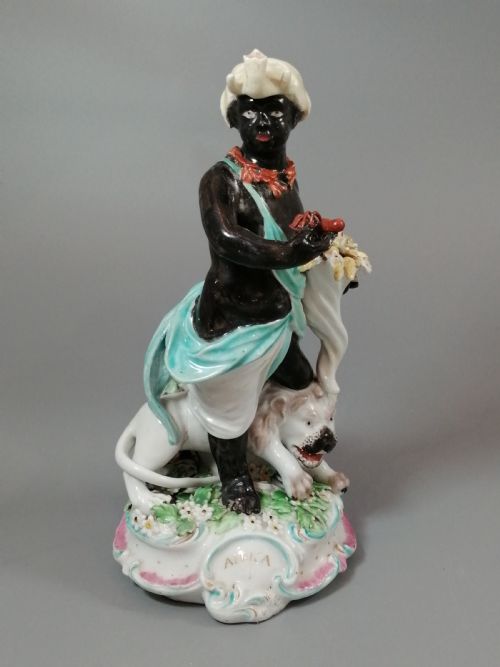 AN 18TH CENTURY PORCELAIN FIGURINE FROM DERBY SYMBOLISING AFRICA FROM A SET OF FOUR CONTINENTS - ADDITIONAL PHOTO 7