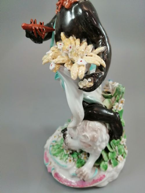 AN 18TH CENTURY PORCELAIN FIGURINE FROM DERBY SYMBOLISING AFRICA FROM A SET OF FOUR CONTINENTS - ADDITIONAL PHOTO 13