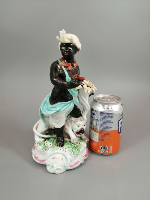 AN 18TH CENTURY PORCELAIN FIGURINE FROM DERBY SYMBOLISING AFRICA FROM A SET OF FOUR CONTINENTS - ADDITIONAL PHOTO 15