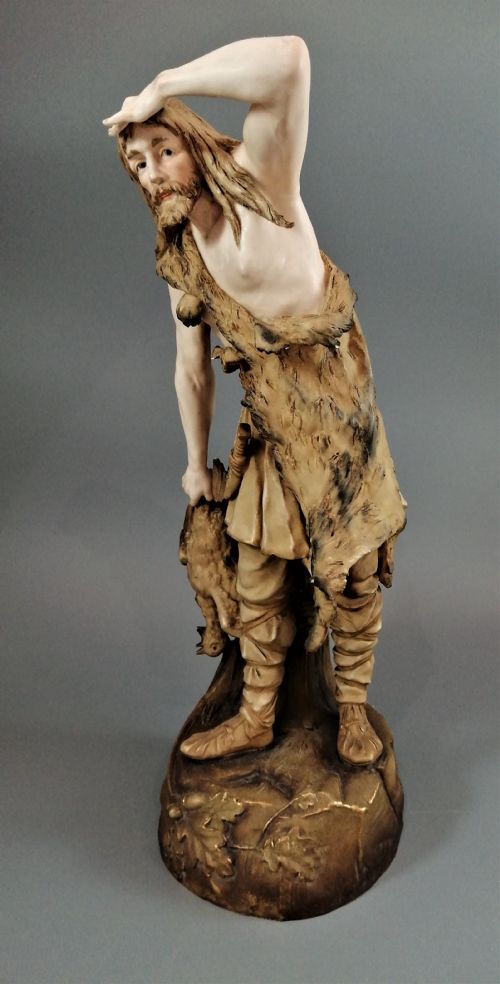 fig 2. Ernst Wahliss Vienna Porcelain Sculpture “Hunter in Wolfskin”