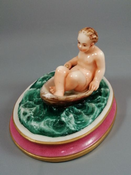 MAJOLICA FIGURE OF A NUDE GIRL IN A BOATC19 TH - ADDITIONAL PHOTO 2