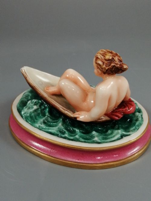 MAJOLICA FIGURE OF A NUDE GIRL IN A BOATC19 TH - ADDITIONAL PHOTO 4