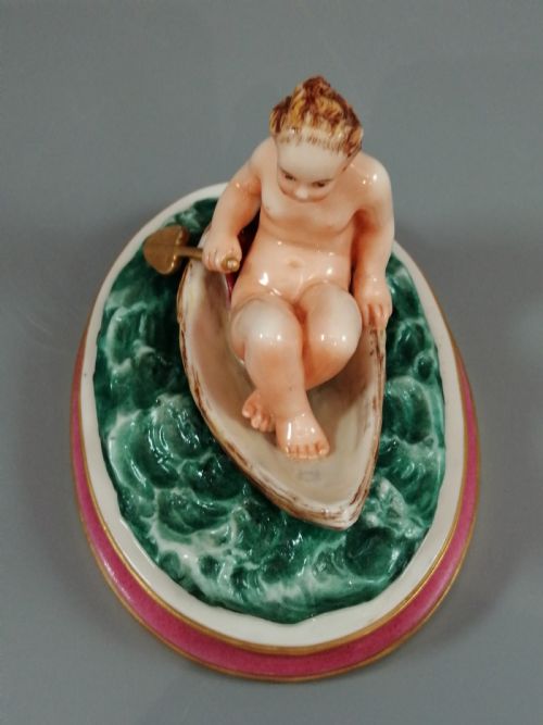 MAJOLICA FIGURE OF A NUDE GIRL IN A BOATC19 TH - ADDITIONAL PHOTO 10