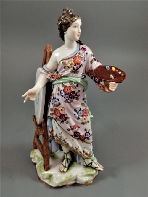 Volkstedt Porcelain Figure Emblematic of Art , Late 19th Century