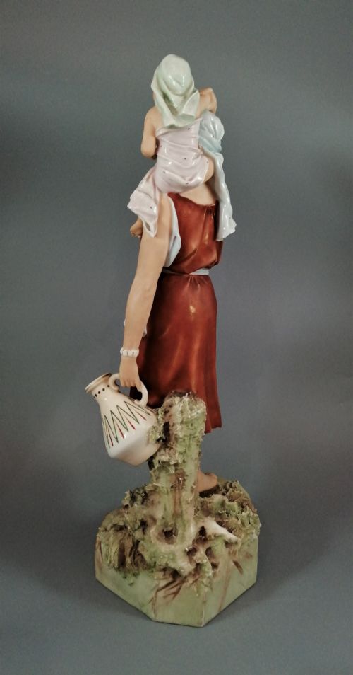fig 2. Antique porcelain Royal Dux figurine - oriental woman with child, ?. 19th .