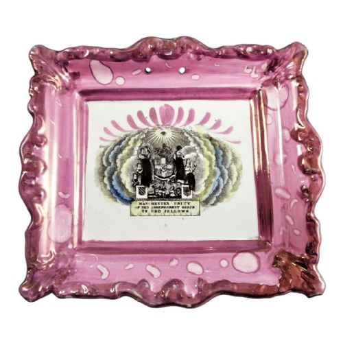 Antique Sunderland Plate “Manchester Unity of the Independent Order of Odd Fellows"