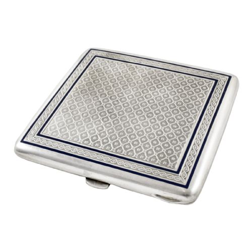 fig 2. German Art Deco Louis Kuppenheim gilt, silver and enamel engine-turned cigarette case