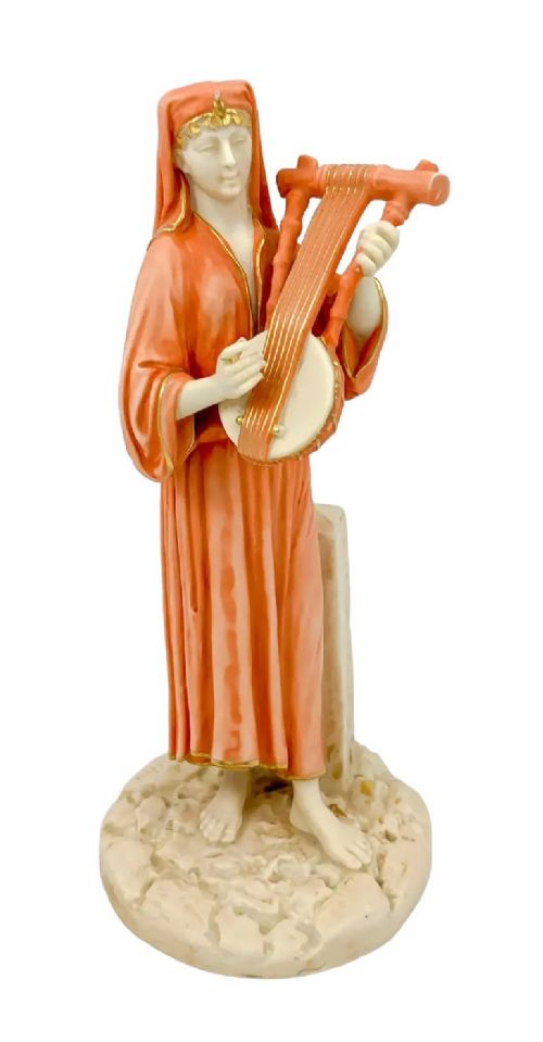 fig 2. Pair of Victorian Royal Worcester (James Hadley) figurines of Egyptian musicians, model 1084