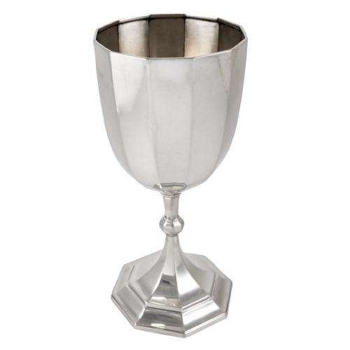 Antique Sterling Silver Huge Edwardian Wine Goblet / Vase / Trophy Cup 915 Ml, 400 G William Hutton