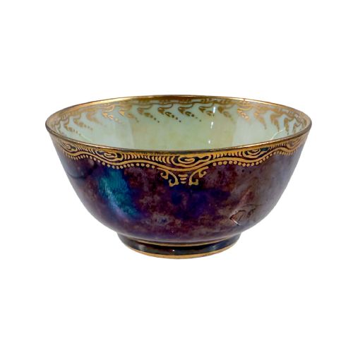 Handmade 1920'S Miniature Wedgwood Daisy Makeig-jones Blue Green Porcelain Fairyland Lustreware Bowl