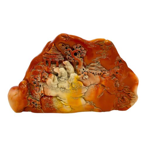 Chinese Carving Made from  Rare  Chicken-blood Stone
