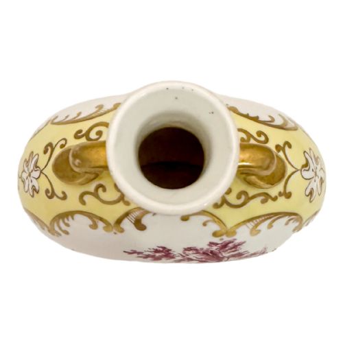 19TH CENTURY COALPORT PORCELAIN DOUBLE HANDED VASE PILGRIM FLASK WITH GALLANT SCENE - ADDITIONAL PHOTO 4