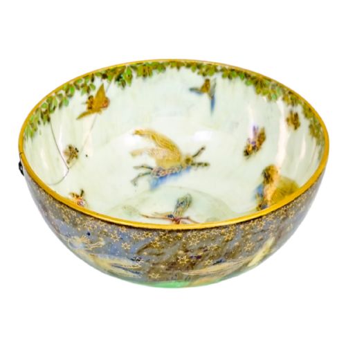 fig 3. Handmade antique Daisy Makeig Jones “Leapfrogging Elves” Fairyland Lustre bowl, 14 cm / 5.5”