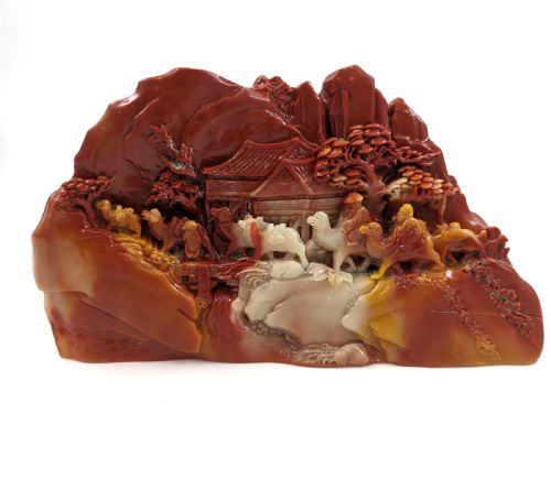 Chinese Carving Made from  Rare  Chicken-blood Stone
