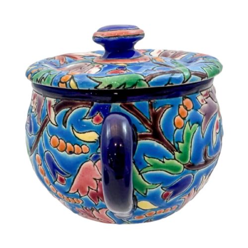 fig 1. Art Deco Longwy French cloisonné faience enamel pottery tea set, Japanese design, pattern D5685