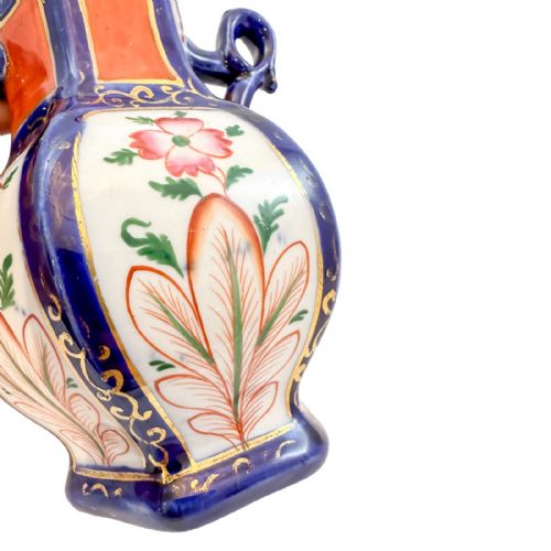 ANTIQUE GEORGIAN PAIR MASON'S IRONSTONE POTTERY DOUBLE HANDLED BALUSTER OCTAGONAL VASES - ADDITIONAL PHOTO 8