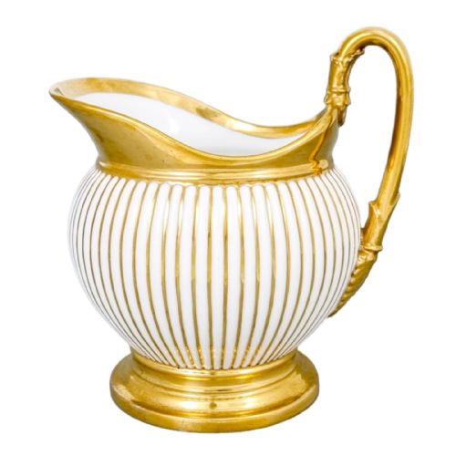 Antique 1830’S French Empire Old Paris Porcelain Large Gilded Milk Jug / Carafe, Jean-pierre Feuillet