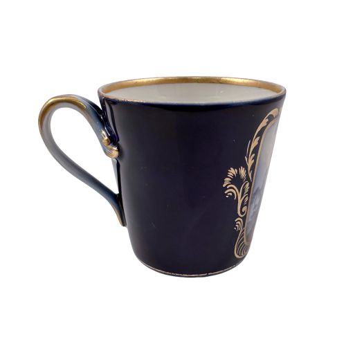 fig 1. 19th century 'Augustus Rex' German porcelain trembleuse cup and matching saucer, courting couples design
