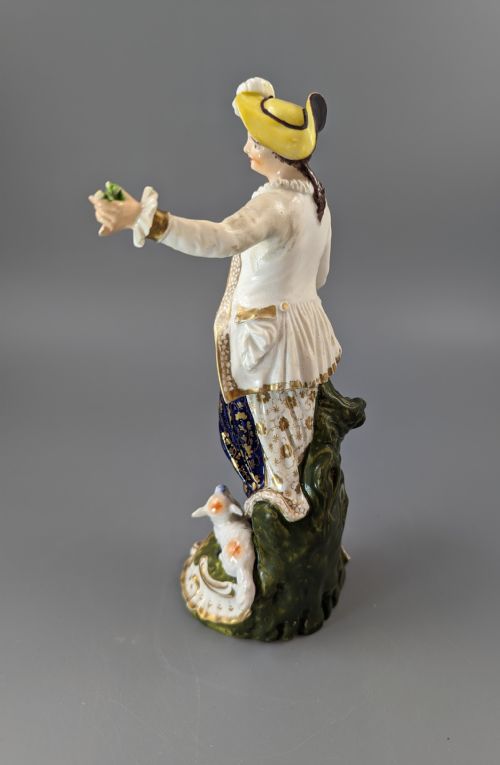 fig 2. Antique Georgian Derby porcelain figurine of a shepherdess, c.1830, Bloor period