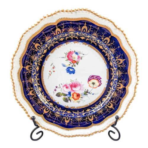 Antique Georgian Coalport Porcelain Dessert Plate, C. 1820