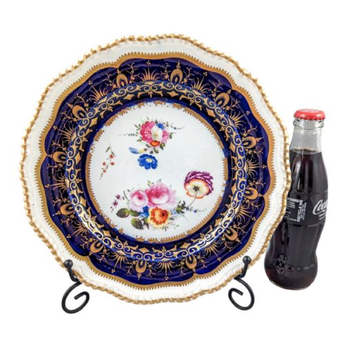 fig 1. Antique Georgian Coalport porcelain dessert plate, c. 1820