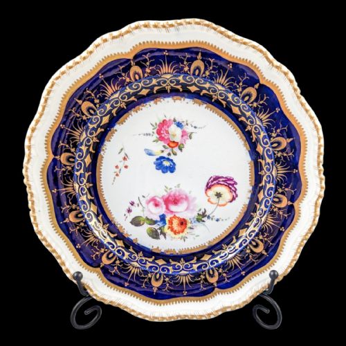 fig 3. Antique Georgian Coalport porcelain dessert plate, c. 1820