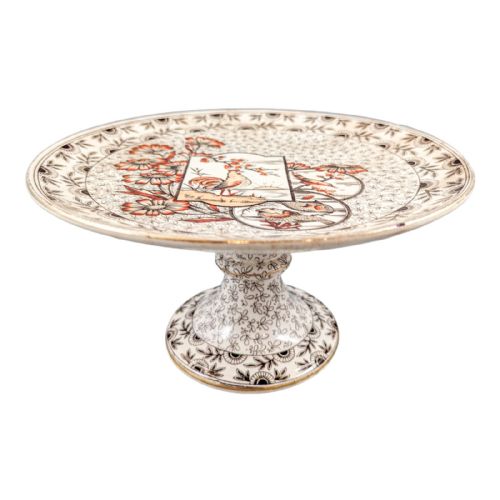 fig 2. Antique Ridgway decorative cake stand tazza in Devonshire pattern, c. 1885