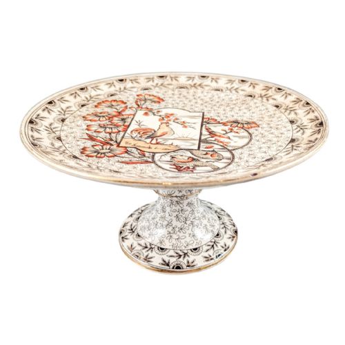 fig 3. Antique Ridgway decorative cake stand tazza in Devonshire pattern, c. 1885