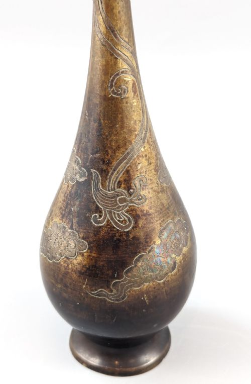 fig 1. Antique Japanese bronze vase, Meiji period, late 19th century