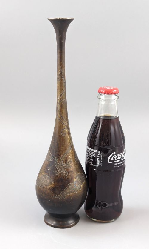 fig 2. Antique Japanese bronze vase, Meiji period, late 19th century