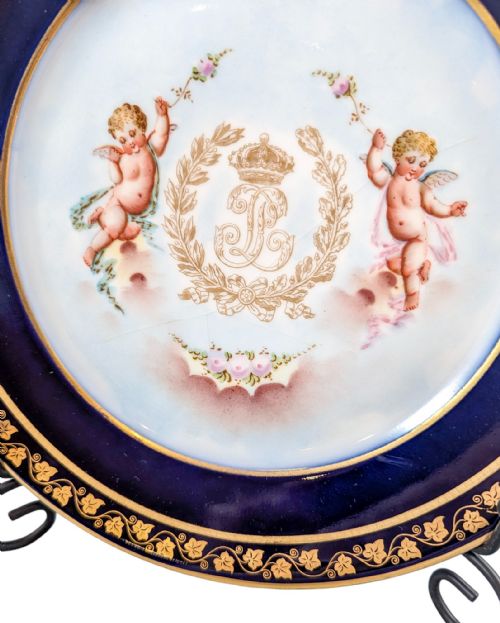 FRANCE SVRES STYLE PORCELAIN DESSERT PLATE C 1870 - ADDITIONAL PHOTO 3