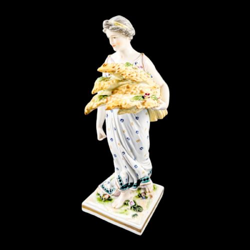 FRANKENTHAL STYLE ALLEGORICAL FIGURINE SYMBOLIZING AUTUMN - ADDITIONAL PHOTO 1
