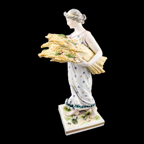 FRANKENTHAL STYLE ALLEGORICAL FIGURINE SYMBOLIZING AUTUMN - ADDITIONAL PHOTO 2