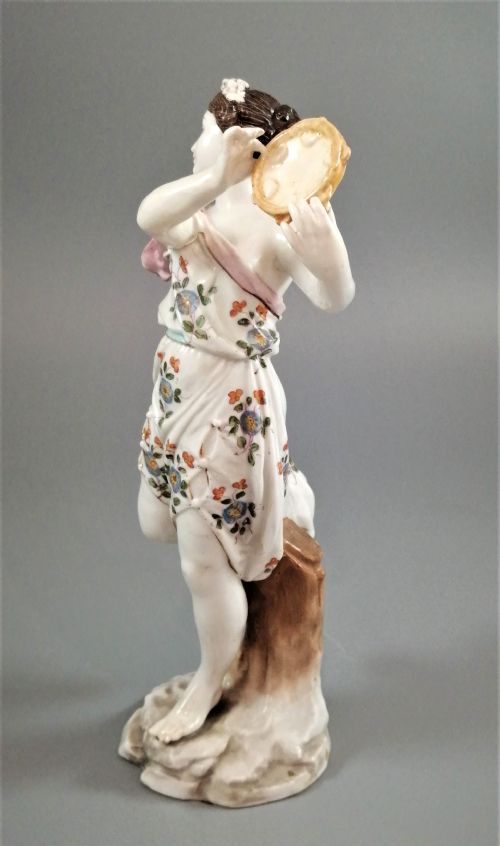 fig 1. Woman with a tambourine by Meissen, middle 19th century.