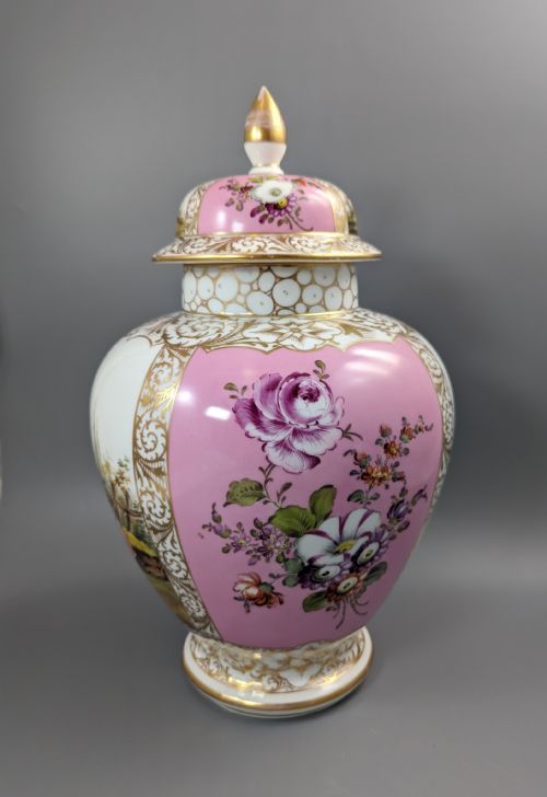 fig 2. Dresden porcelain covered vase, Helena Wolfson style, c. 1880