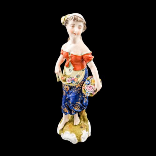 Antique Sitzendorf Porcelain Figurine ,Late 19th Century