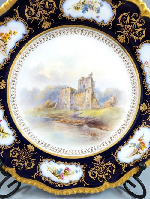 fig 1. Royal Worcester Cabinet Hand Painted Plate by John Stinton, 1915.